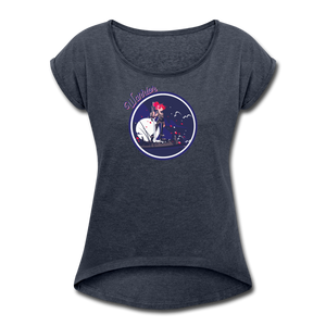 Warrior (Female) - Women's Roll Cuff T-Shirt - navy heather