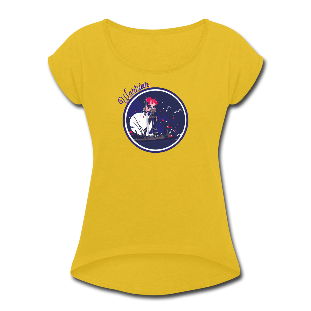 Warrior (Female) - Women's Roll Cuff T-Shirt - mustard yellow