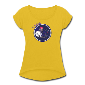 Warrior (Female) - Women's Roll Cuff T-Shirt - mustard yellow