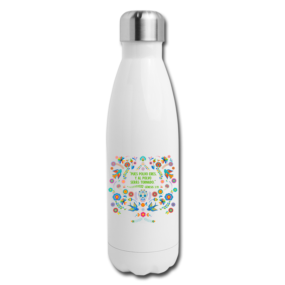 Al Polvo Serás Tornado - Insulated Stainless Steel Water Bottle - white