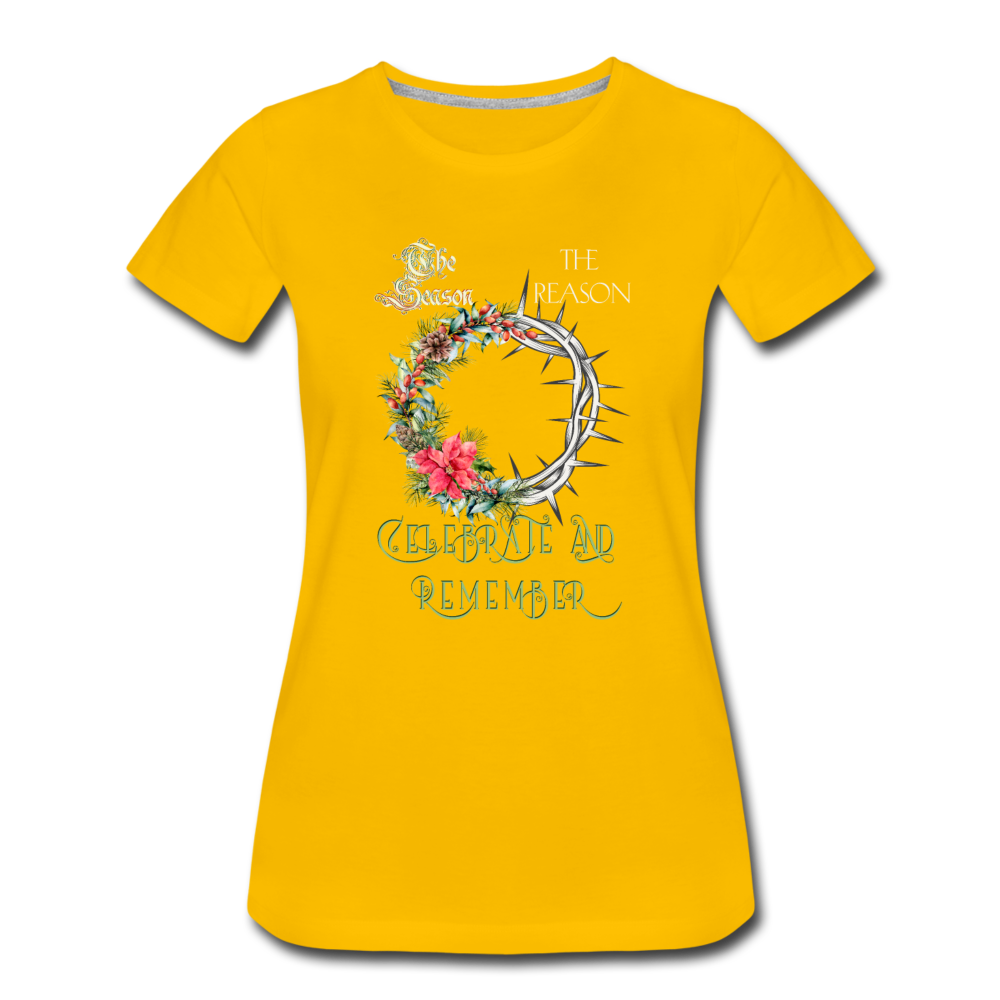 Celebrate & Remember - Women’s Premium T-Shirt - sun yellow