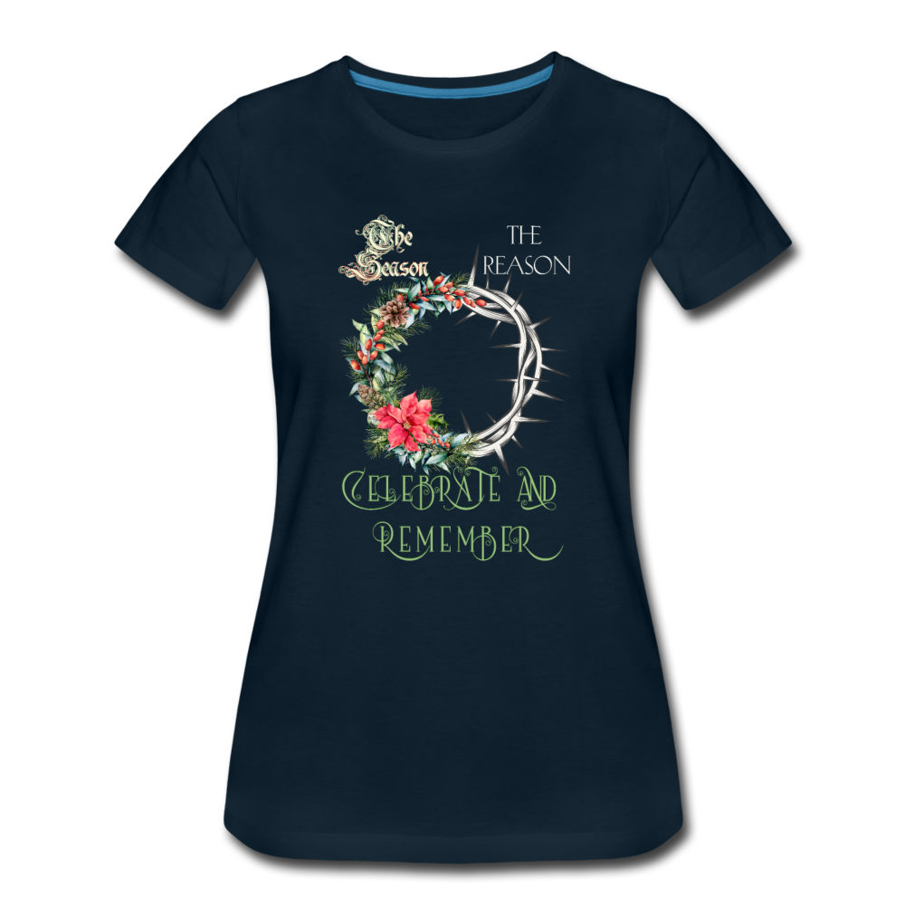 Celebrate & Remember - Women’s Premium T-Shirt - deep navy