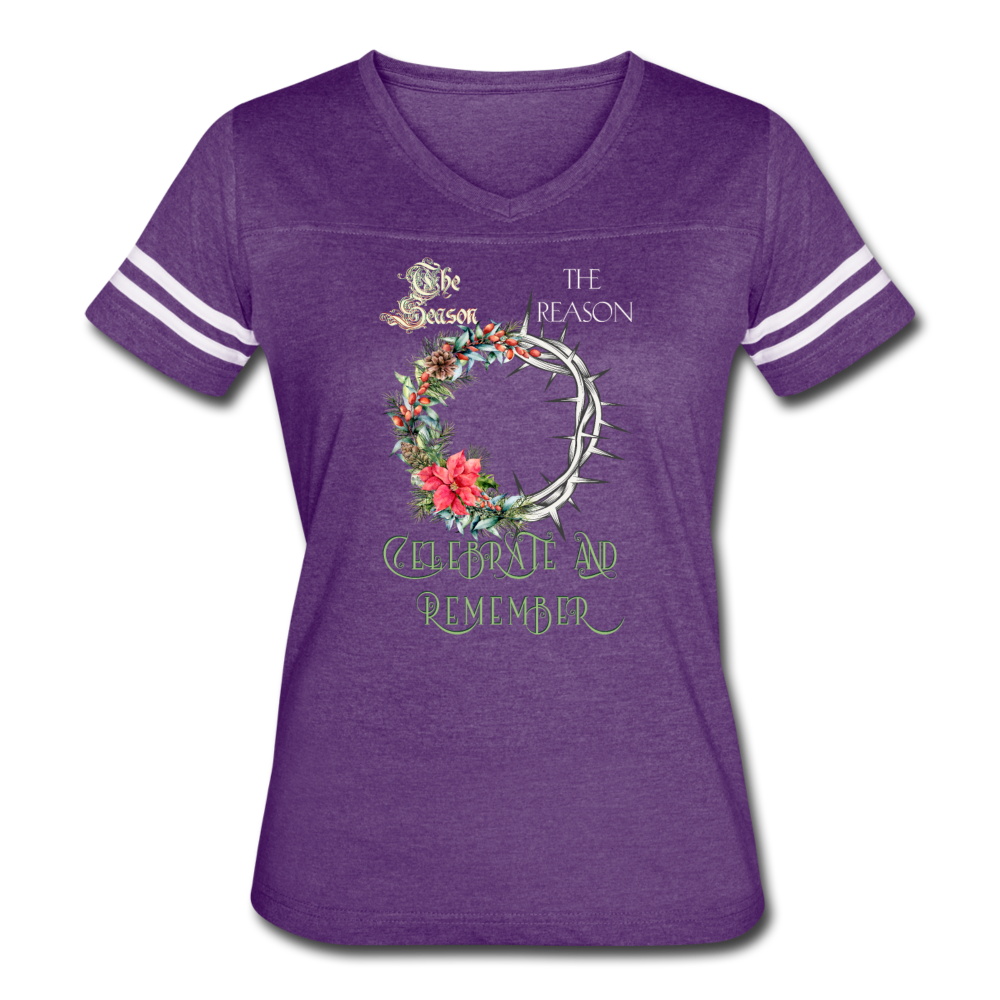 Celebrate & Remember - Women’s Vintage Sport T-Shirt - vintage purple/white