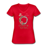 Celebrate & Remember - Women's V-Neck T-Shirt - red