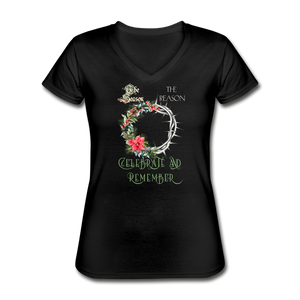 Celebrate & Remember - Women's V-Neck T-Shirt - black