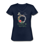 Celebrate & Remember - Women's V-Neck T-Shirt - navy