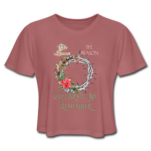 Celebrate & Remember - Women's Cropped T-Shirt - mauve