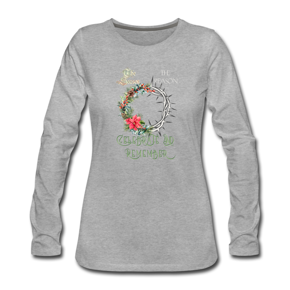 Celebrate & Remember - Women's Premium Long Sleeve T-Shirt - heather gray