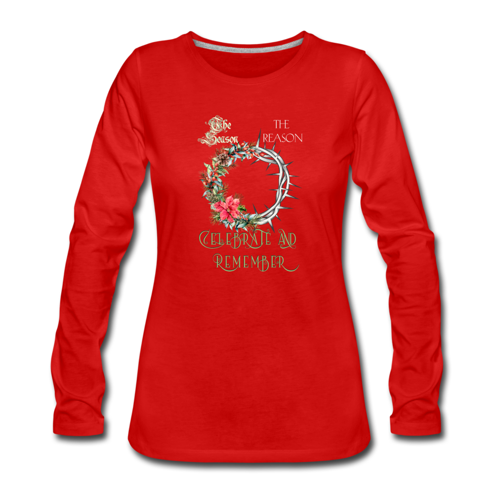 Celebrate & Remember - Women's Premium Long Sleeve T-Shirt - red
