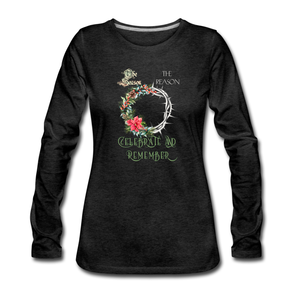 Celebrate & Remember - Women's Premium Long Sleeve T-Shirt - charcoal grey