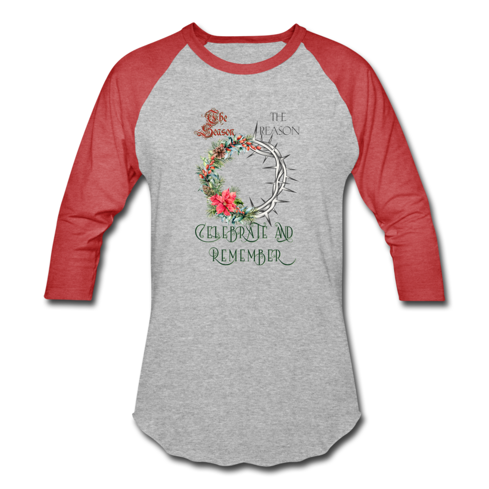 Celebrate & Remember - Baseball T-Shirt - heather gray/red