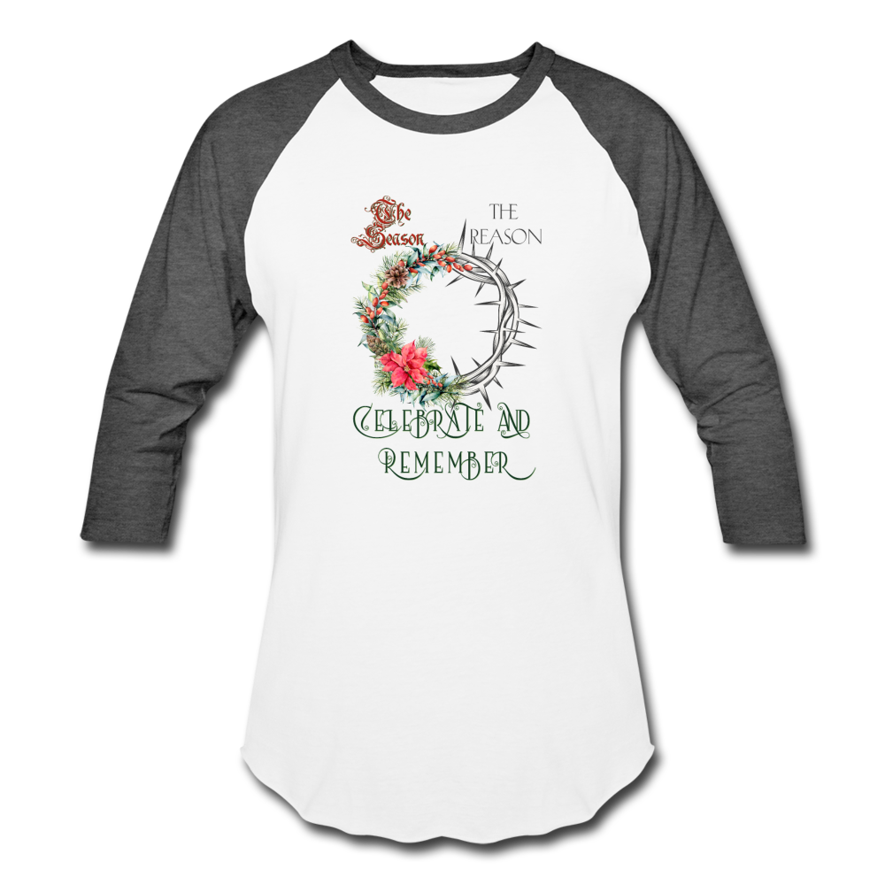 Celebrate & Remember - Baseball T-Shirt - white/charcoal