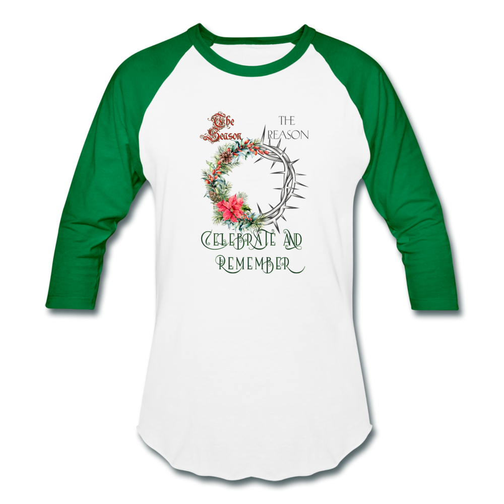 Celebrate & Remember - Baseball T-Shirt - white/kelly green