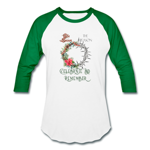 Celebrate & Remember - Baseball T-Shirt - white/kelly green