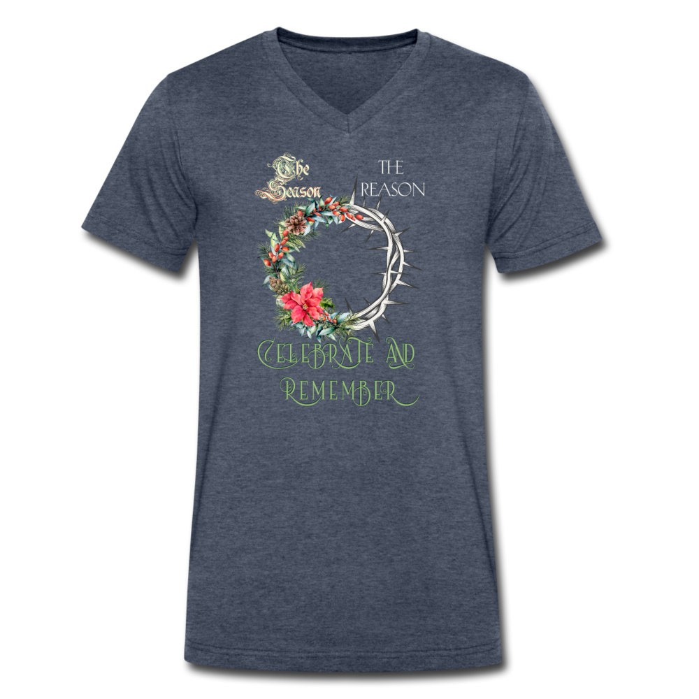 Celebrate & Remember - Men's V-Neck T-Shirt - heather navy