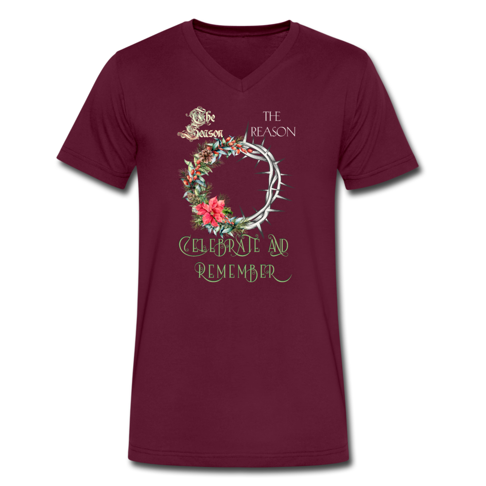 Celebrate & Remember - Men's V-Neck T-Shirt - maroon