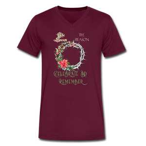 Celebrate & Remember - Men's V-Neck T-Shirt - maroon