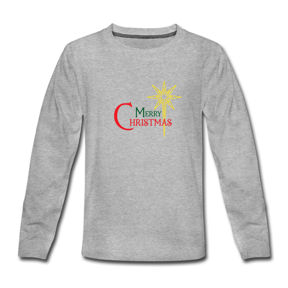 Merry Christmas - Kids' Premium Long Sleeve T-Shirt - heather gray