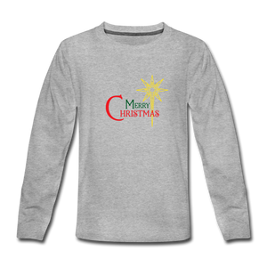 Merry Christmas - Kids' Premium Long Sleeve T-Shirt - heather gray