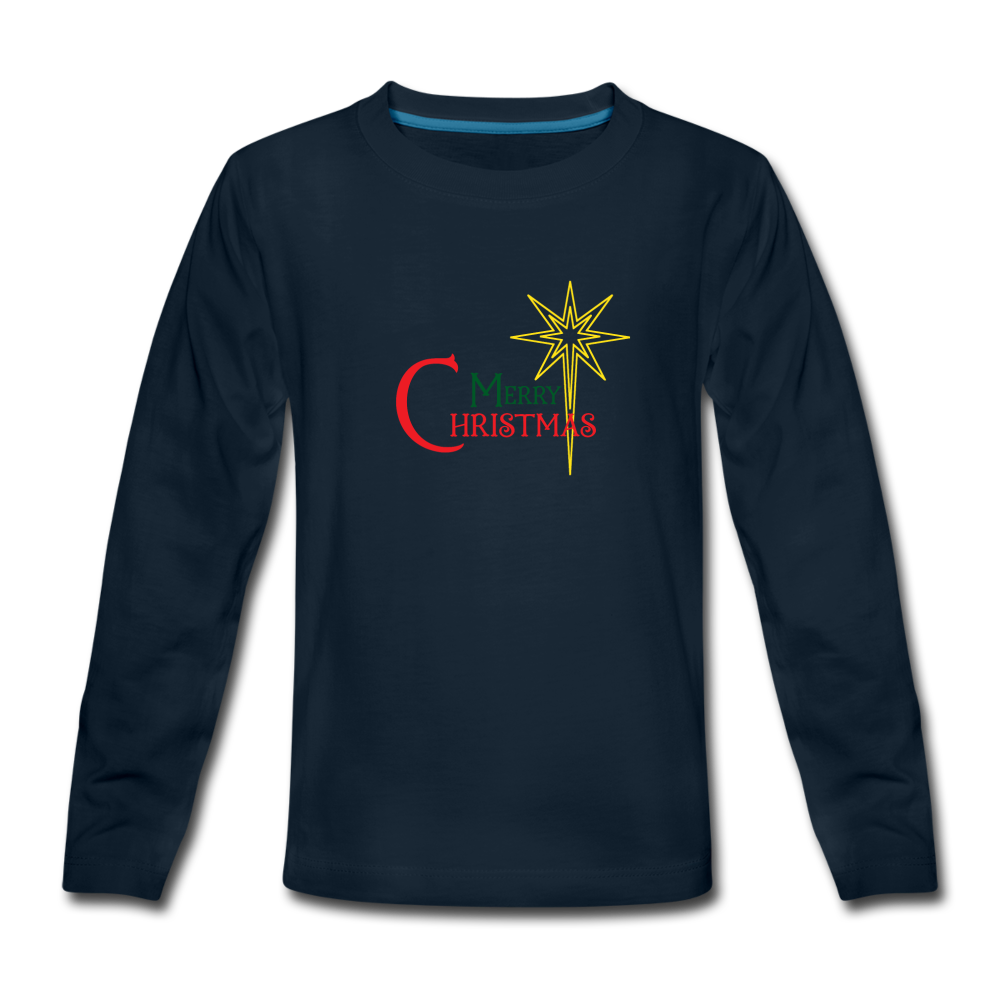 Merry Christmas - Kids' Premium Long Sleeve T-Shirt - deep navy