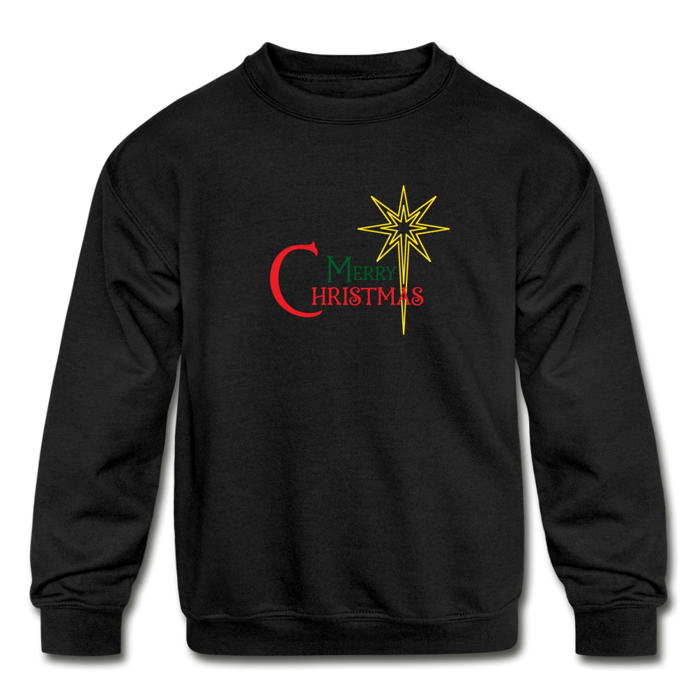 Merry Christmas - Kids' Crewneck Sweatshirt - black