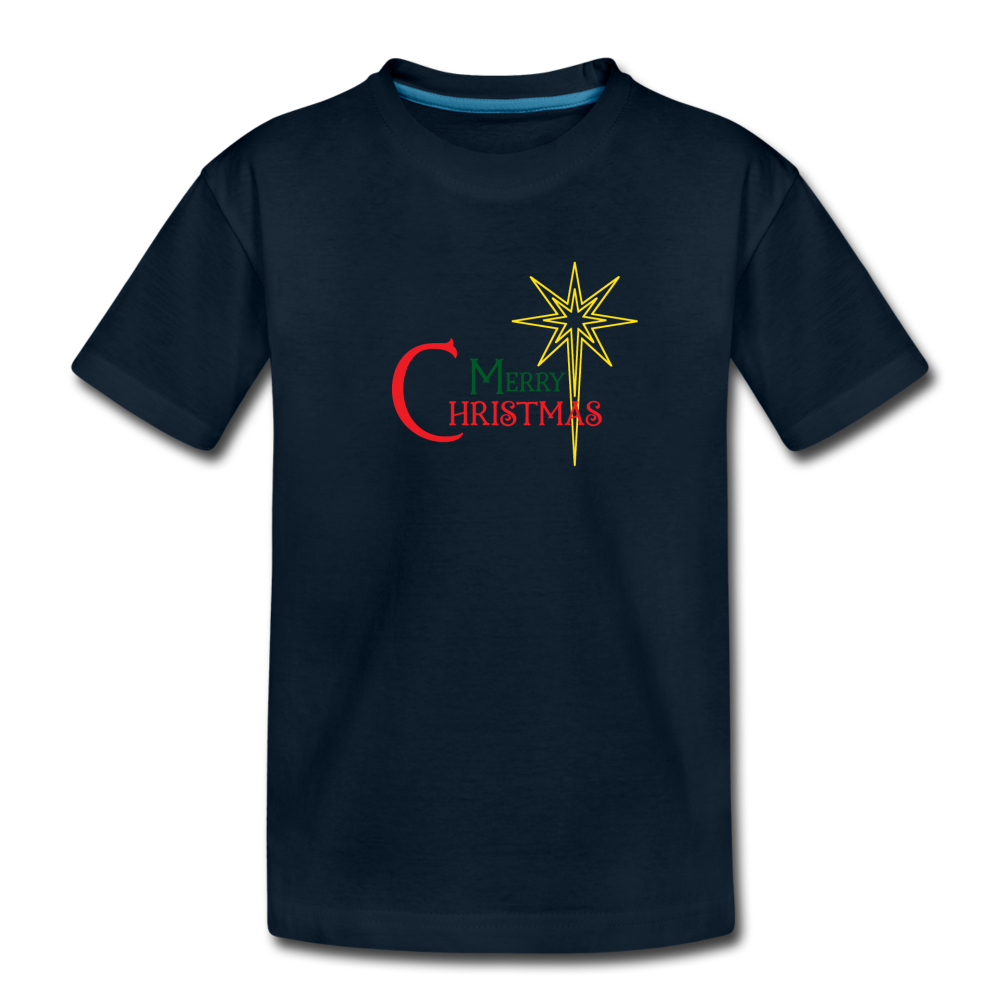 Merry Christmas - Toddler Premium Organic T-Shirt - deep navy