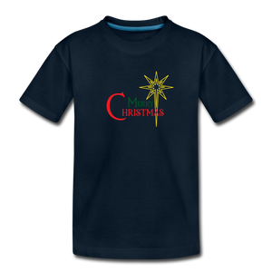 Merry Christmas - Toddler Premium Organic T-Shirt - deep navy