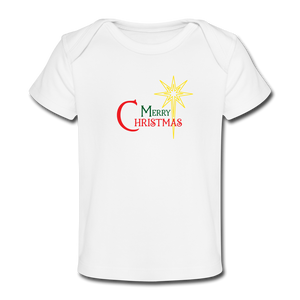 Merry Christmas - Organic Baby T-Shirt - white