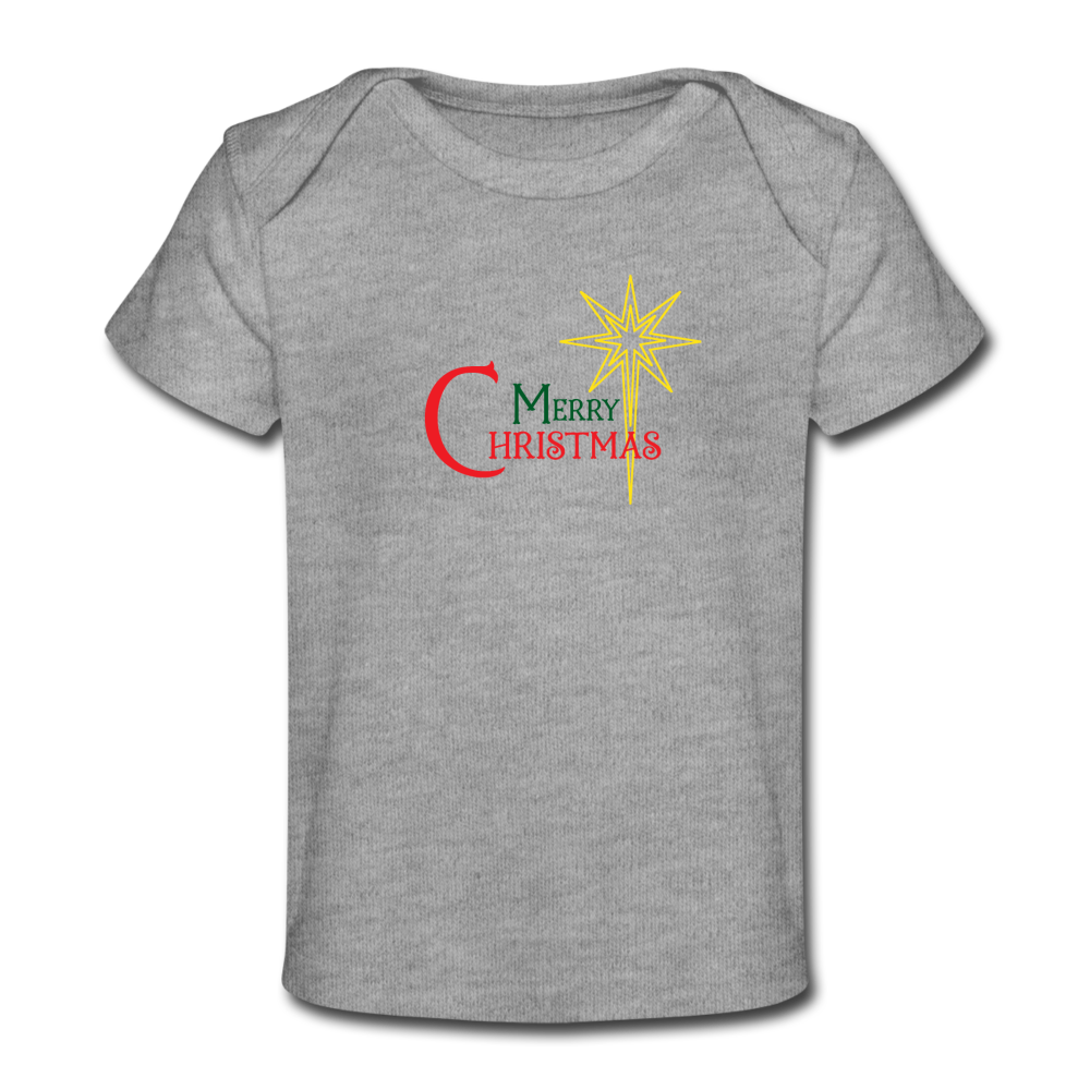 Merry Christmas - Organic Baby T-Shirt - heather grey