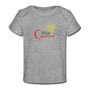 Merry Christmas - Organic Baby T-Shirt - heather grey