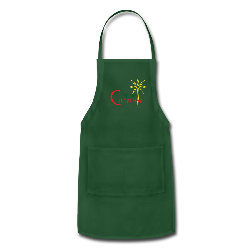 Merry Christmas - Adjustable Apron - forest green