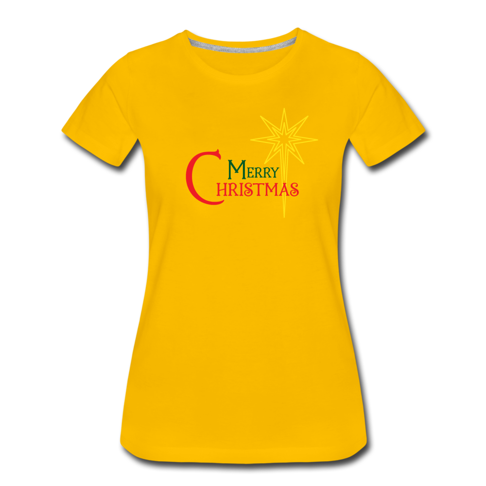Merry Christmas - Women’s Premium T-Shirt - sun yellow