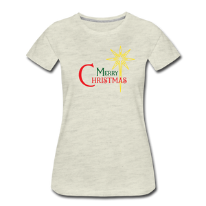 Merry Christmas - Women’s Premium T-Shirt - heather oatmeal