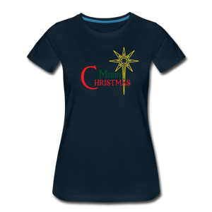 Merry Christmas - Women’s Premium T-Shirt - deep navy