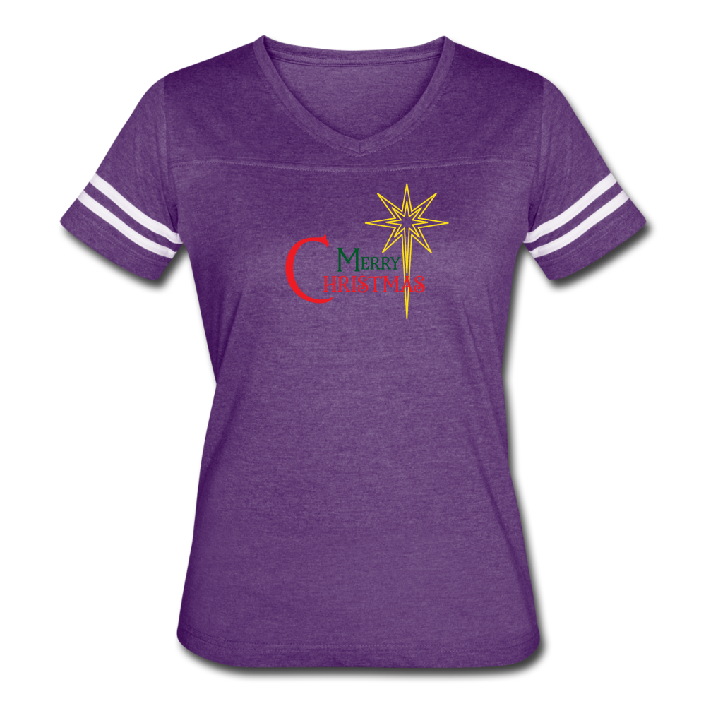 Merry Christmas - Women’s Vintage Sport T-Shirt - vintage purple/white
