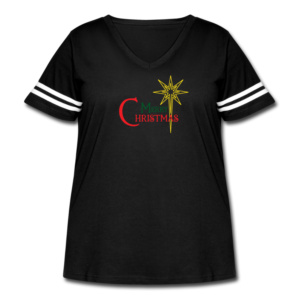 Merry Christmas - Women's Curvy Vintage Sport T-Shirt - black/white