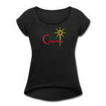 Merry Christmas - Women's Roll Cuff T-Shirt - black
