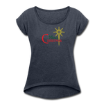 Merry Christmas - Women's Roll Cuff T-Shirt - navy heather