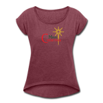 Merry Christmas - Women's Roll Cuff T-Shirt - heather burgundy