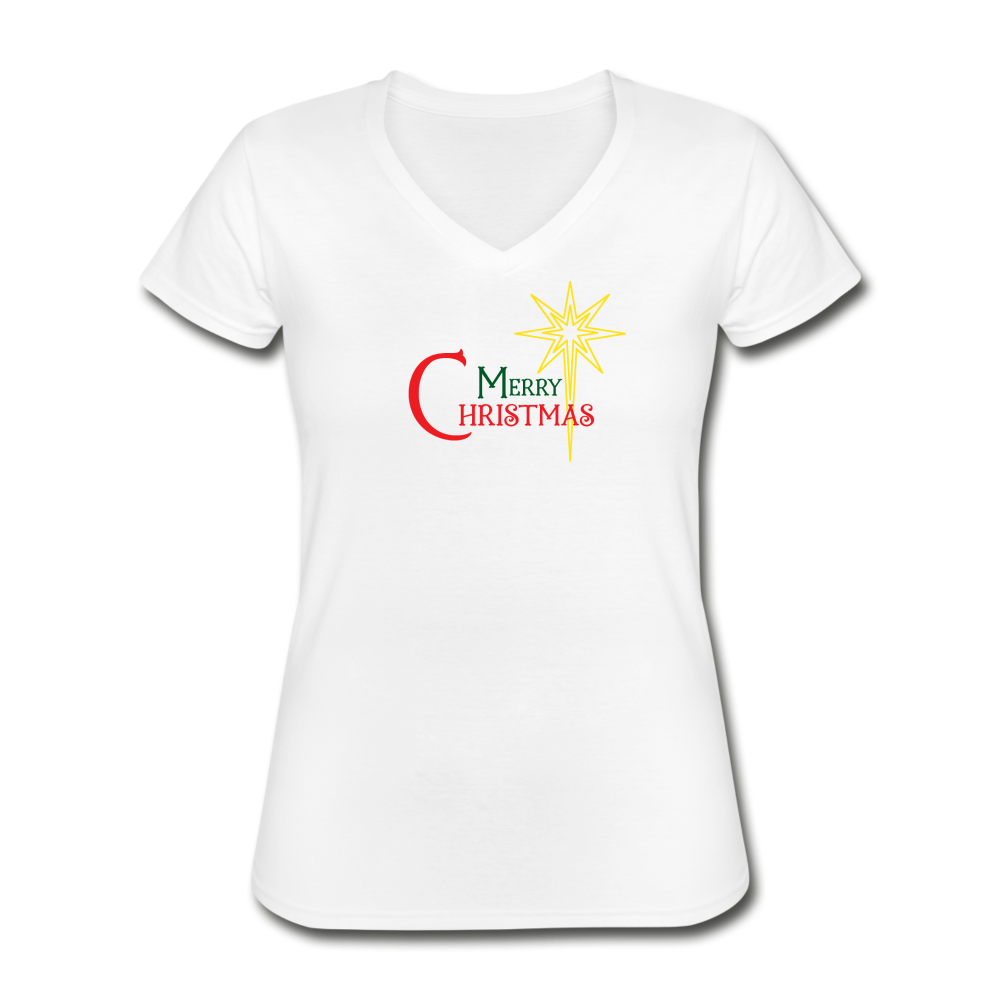 Merry Christmas - Women's V-Neck T-Shirt - white