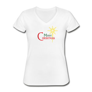 Merry Christmas - Women's V-Neck T-Shirt - white