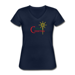 Merry Christmas - Women's V-Neck T-Shirt - navy