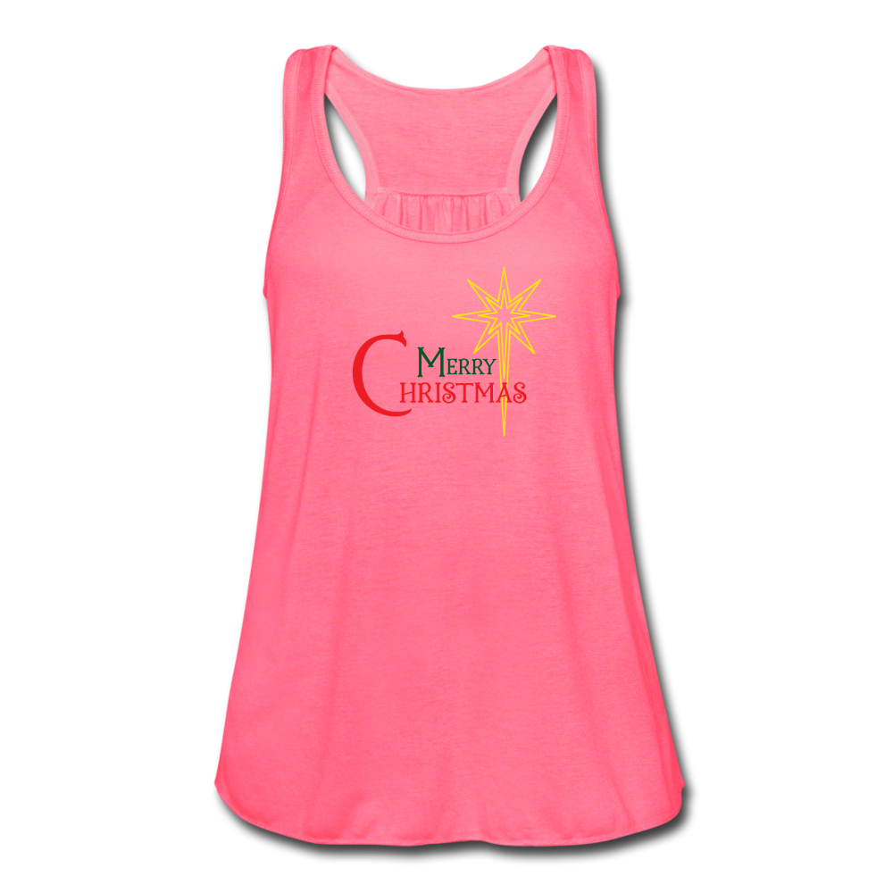 Merry Christmas - Women's Flowy Tank Top - neon pink