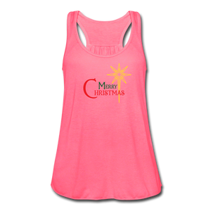 Merry Christmas - Women's Flowy Tank Top - neon pink