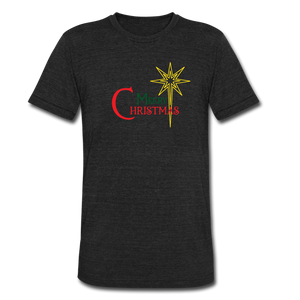 Merry Christmas - Unisex Tri-Blend T-Shirt - heather black