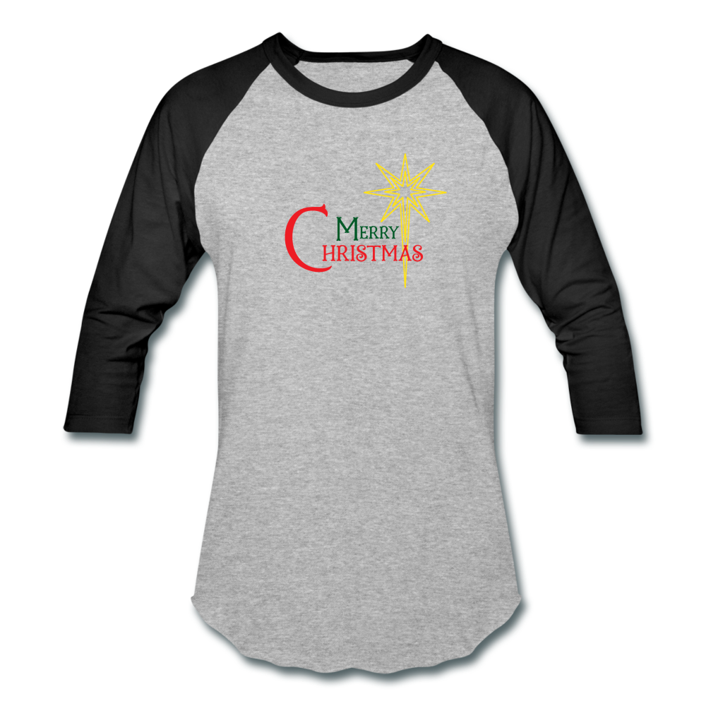 Merry Christmas - Baseball T-Shirt - heather gray/black