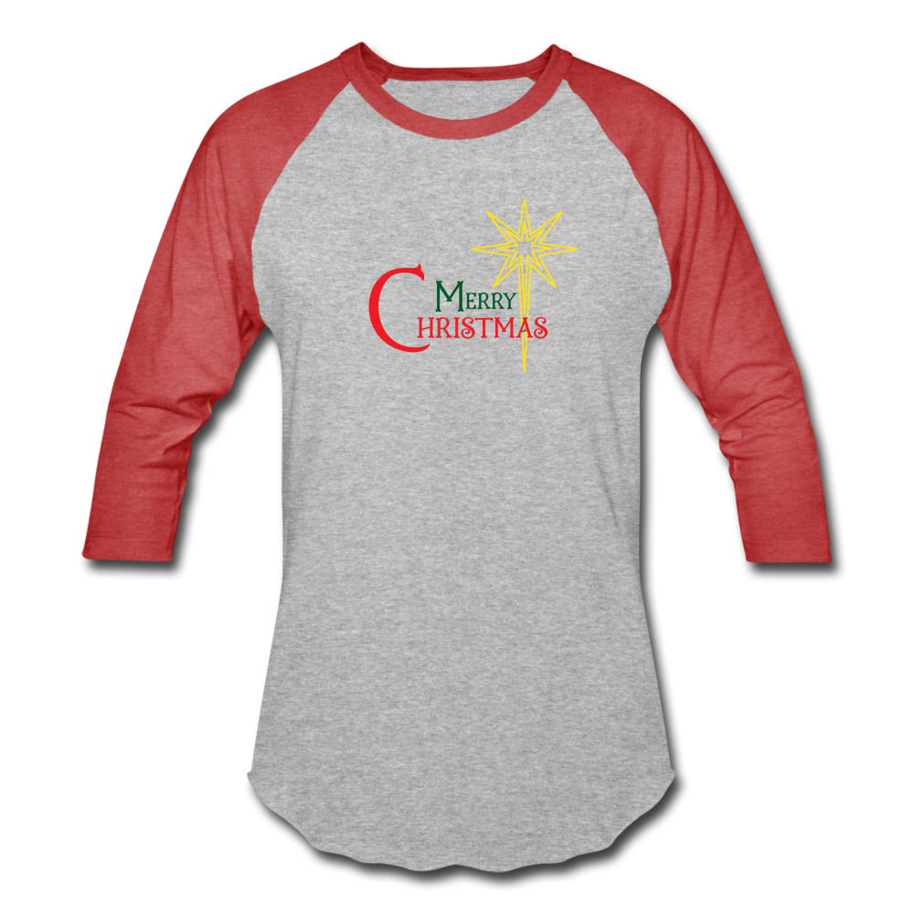 Merry Christmas - Baseball T-Shirt - heather gray/red