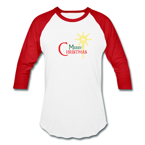 Merry Christmas - Baseball T-Shirt - white/red