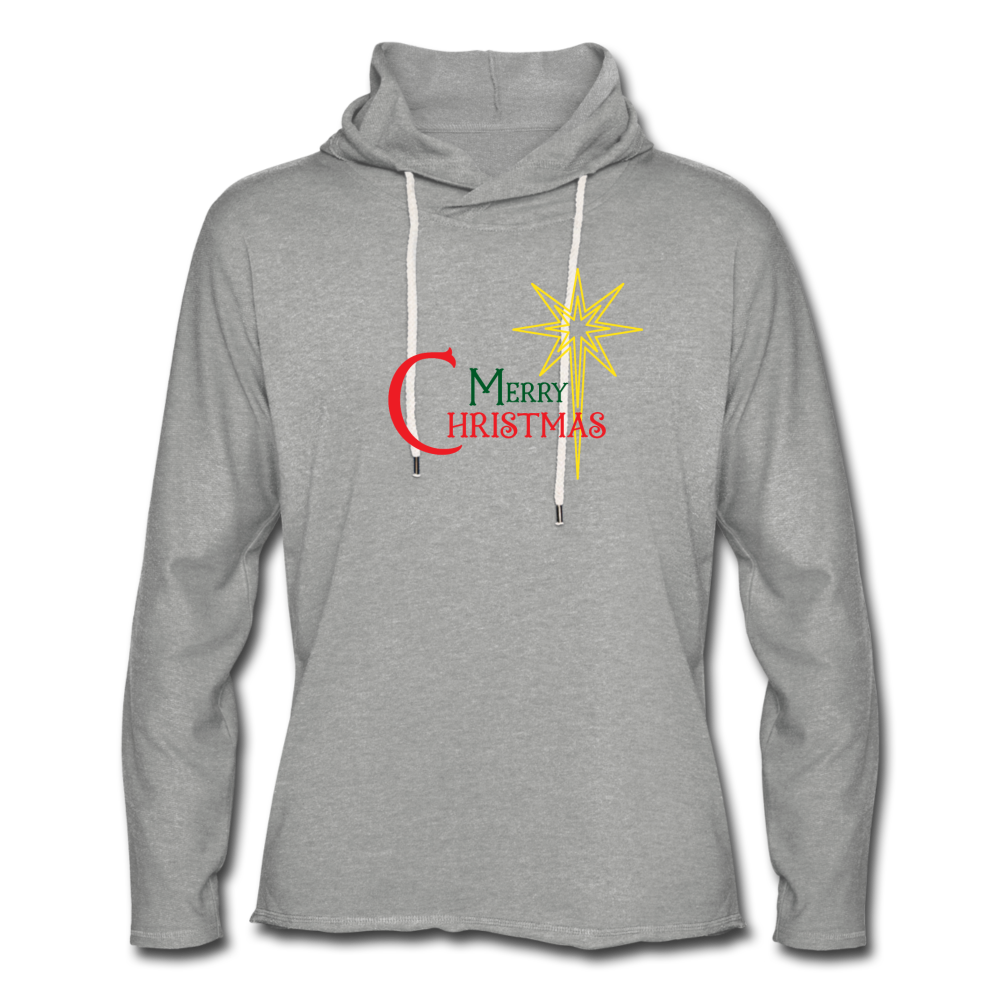 Merry Christmas - Unisex Lightweight Terry Hoodie - heather gray