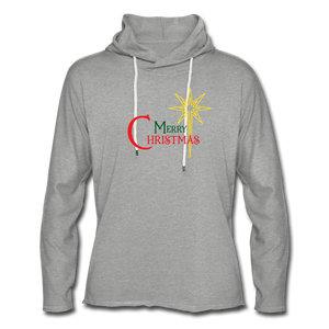 Merry Christmas - Unisex Lightweight Terry Hoodie - heather gray